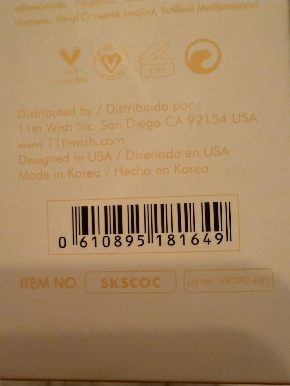 11th Wish Slick & Clean Oil Cleanser Sealed in Box 4.06 Oz.